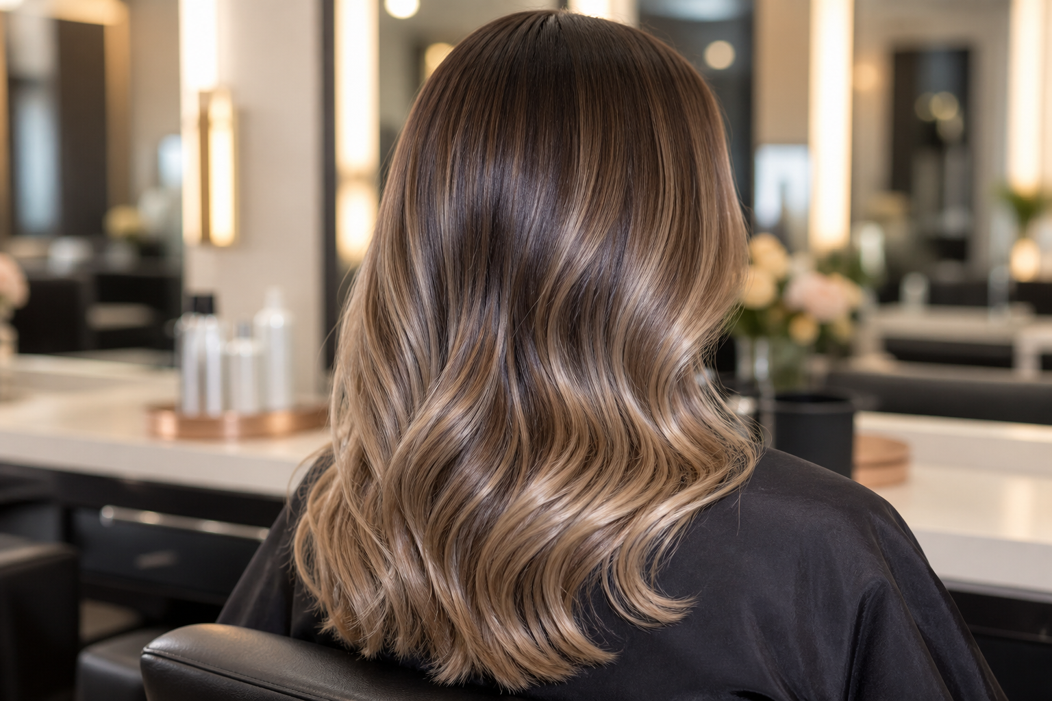 Glossy refreshed hair color and shine